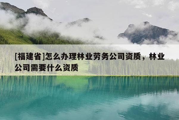 [福建省]怎么辦理林業(yè)勞務(wù)公司資質(zhì)，林業(yè)公司需要什么資質(zhì)