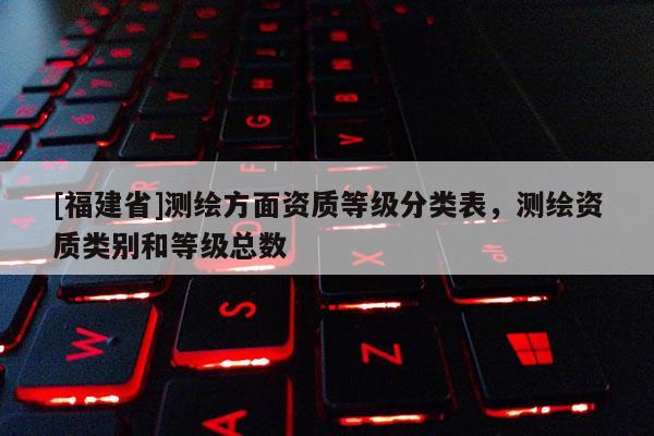 [福建省]測(cè)繪方面資質(zhì)等級(jí)分類表，測(cè)繪資質(zhì)類別和等級(jí)總數(shù)